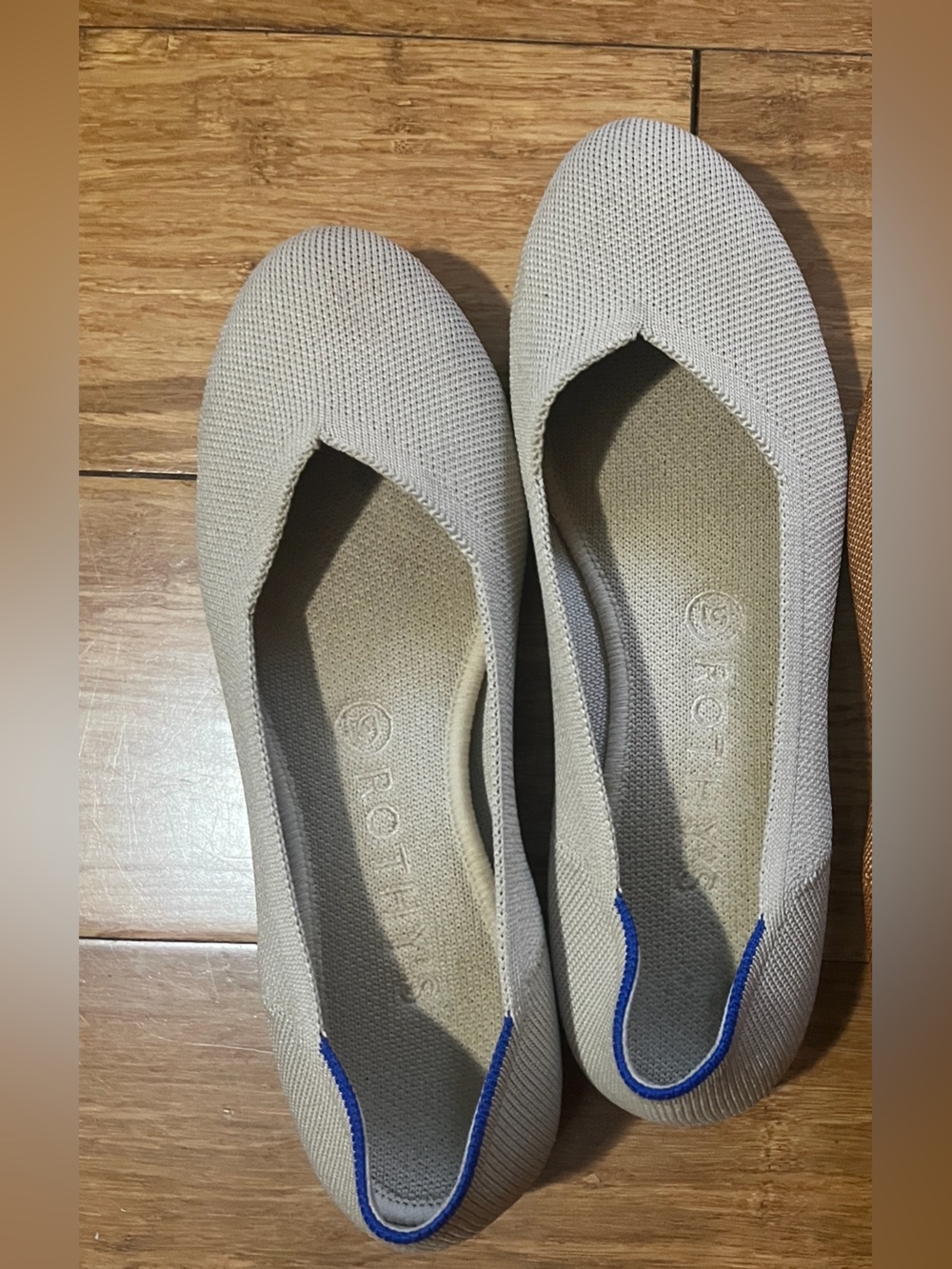 Rothy's Light Cream Knit Flats